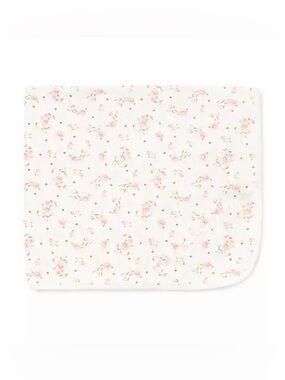 Little Me Vintage Rose Floral Pink & White Baby Blanket